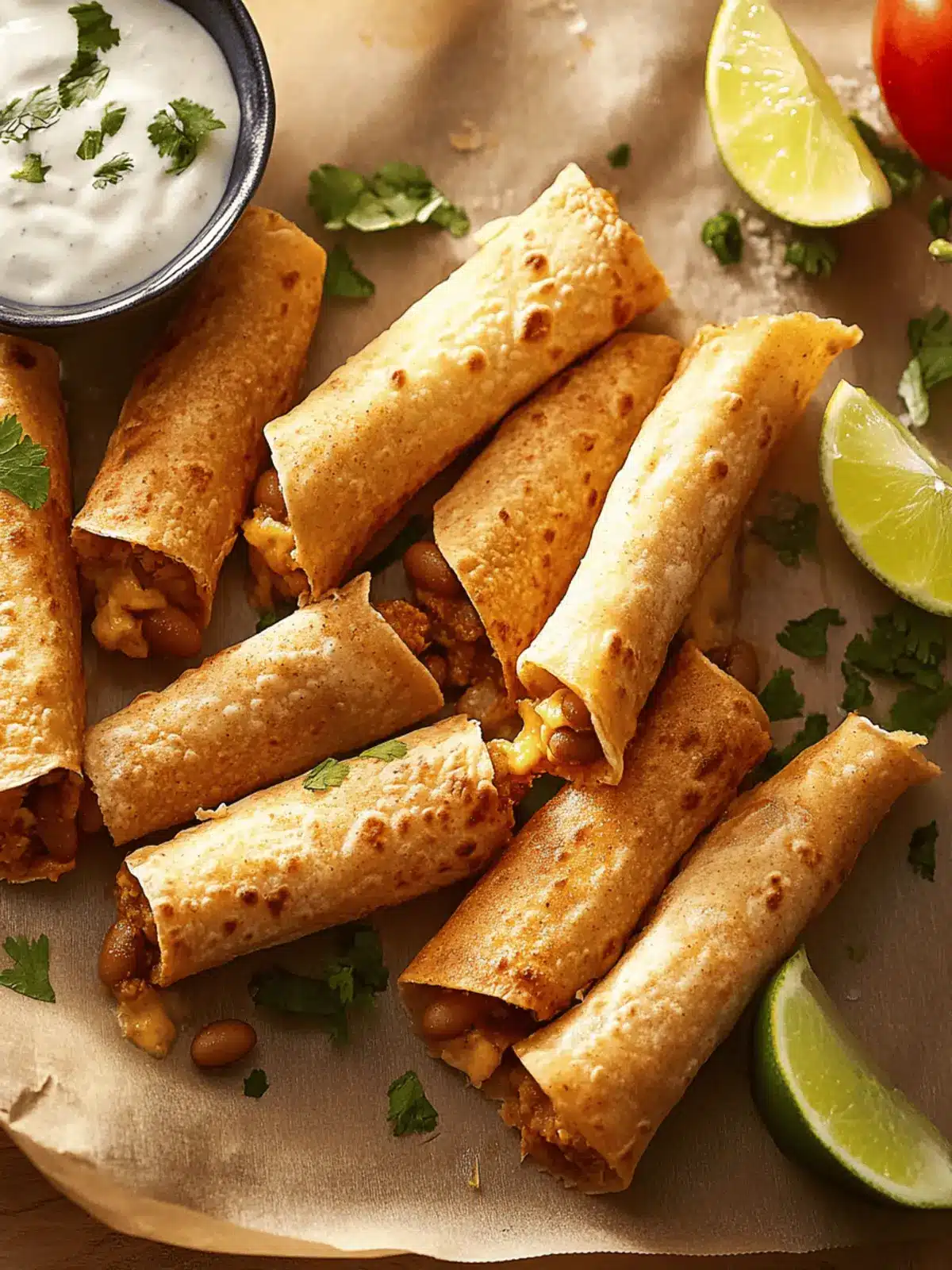 Savory Bean & Cheese Taquitos: Quick Crunchy Delights 3 Bean & Cheese Taquitos