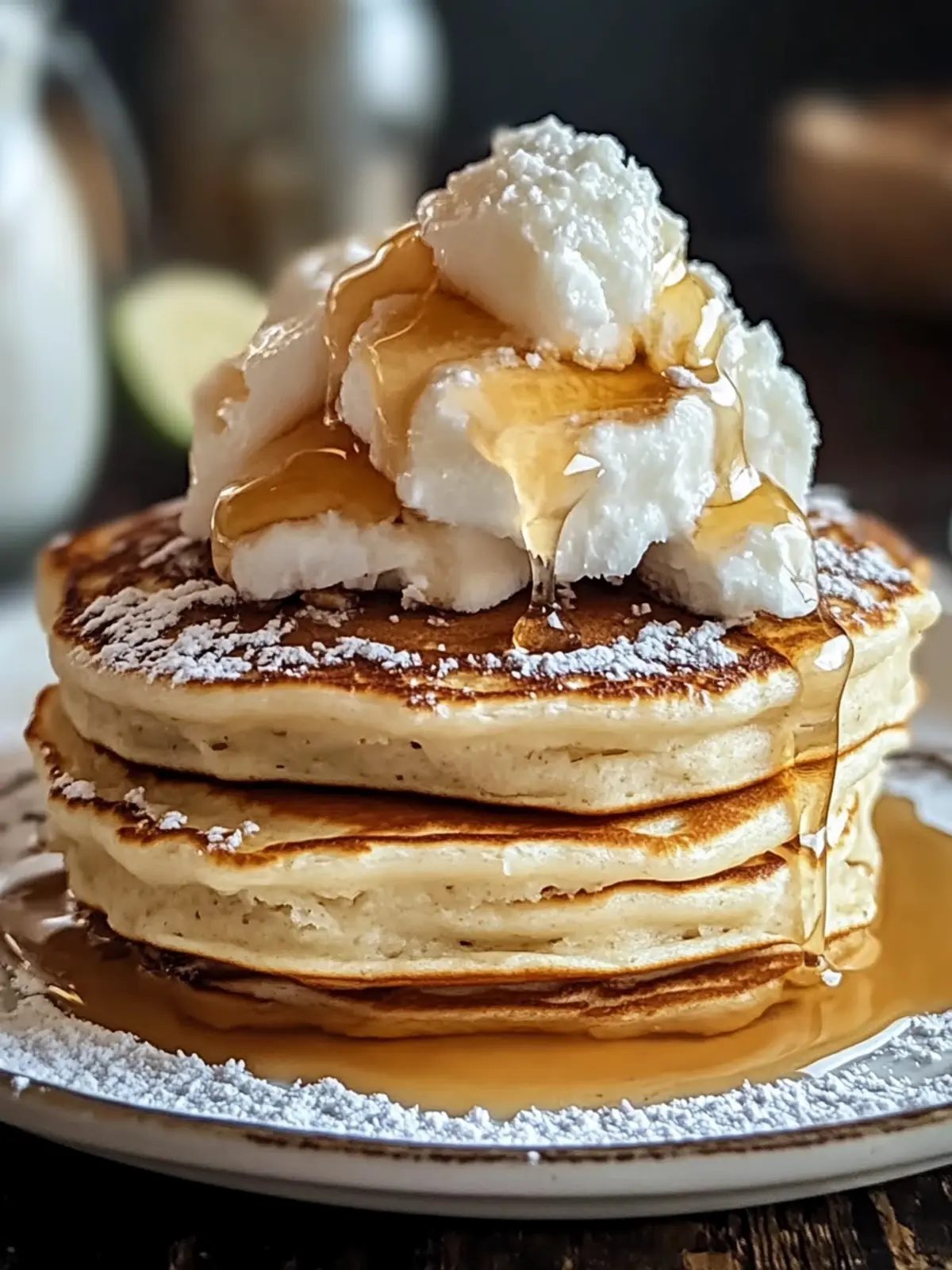 Sweet Coconut Cream Pancakes