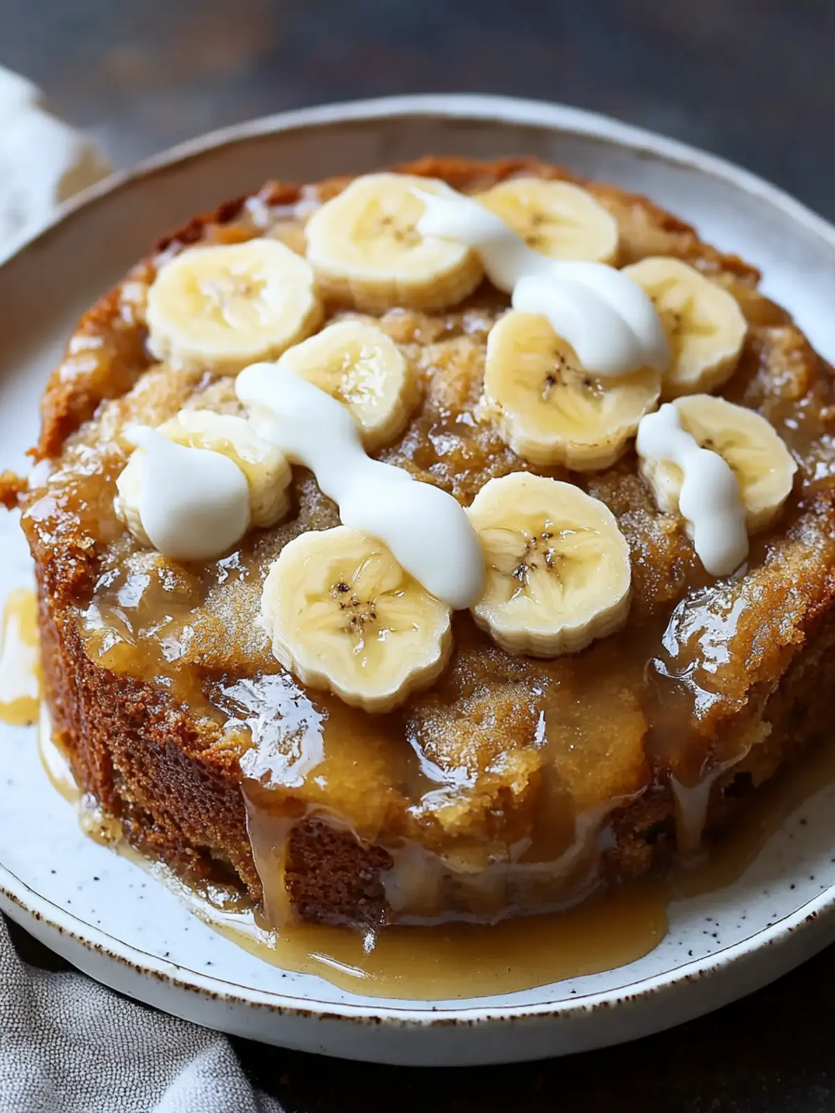 Sticky Banana Bread Pudding Cake