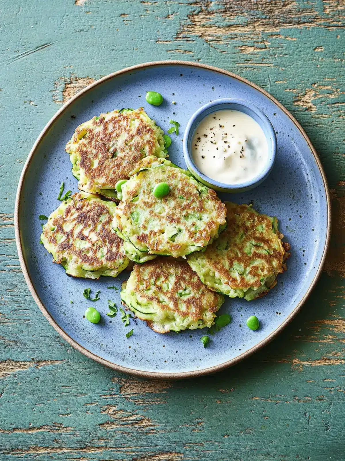 Crispy Courgette Fritters with a Zesty Mango Yogurt Dip 3 Courgette fritters