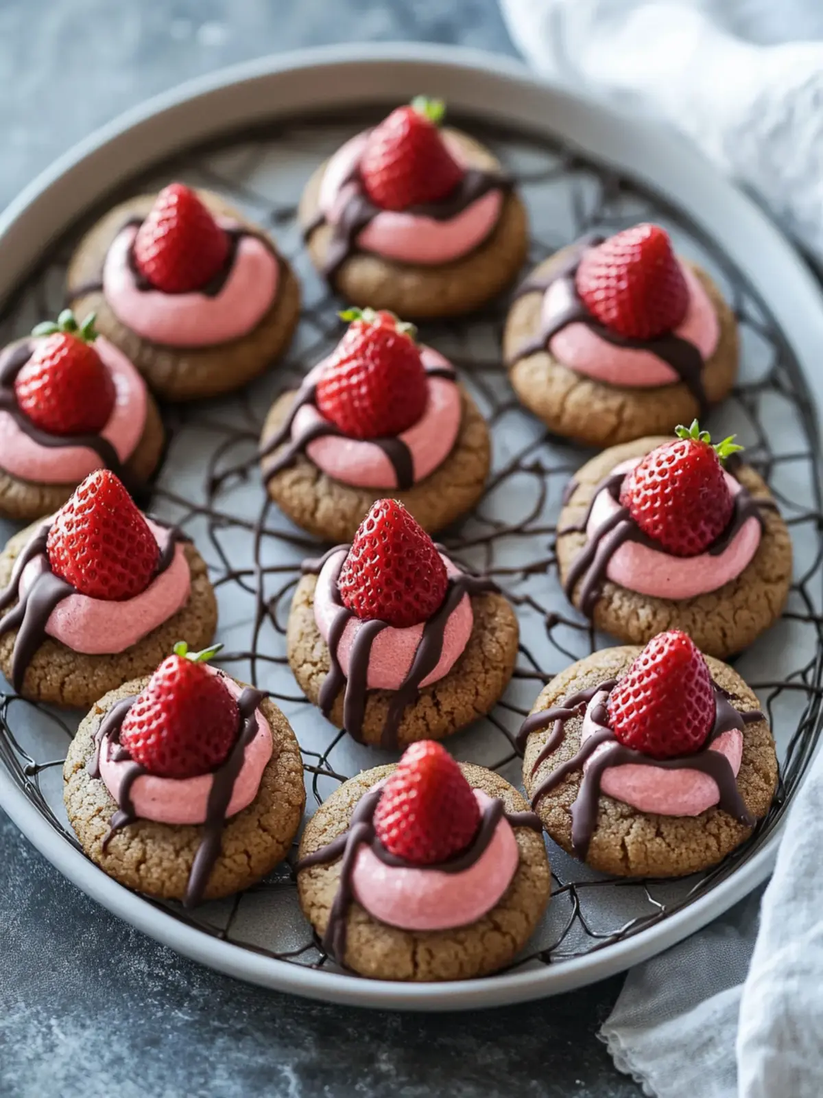 Strawberry CHOCOLATE Kiss Cookies Recipe
